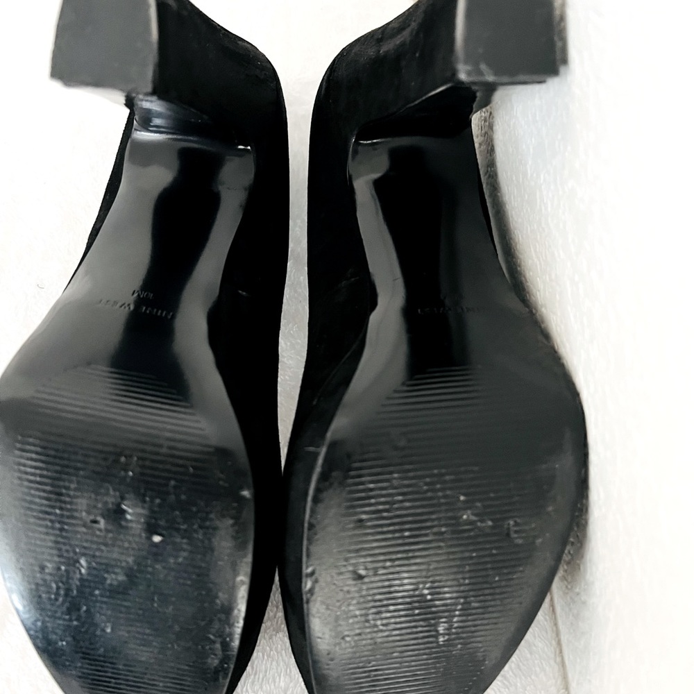 Black suede platform pumps - Picture 4 of 6